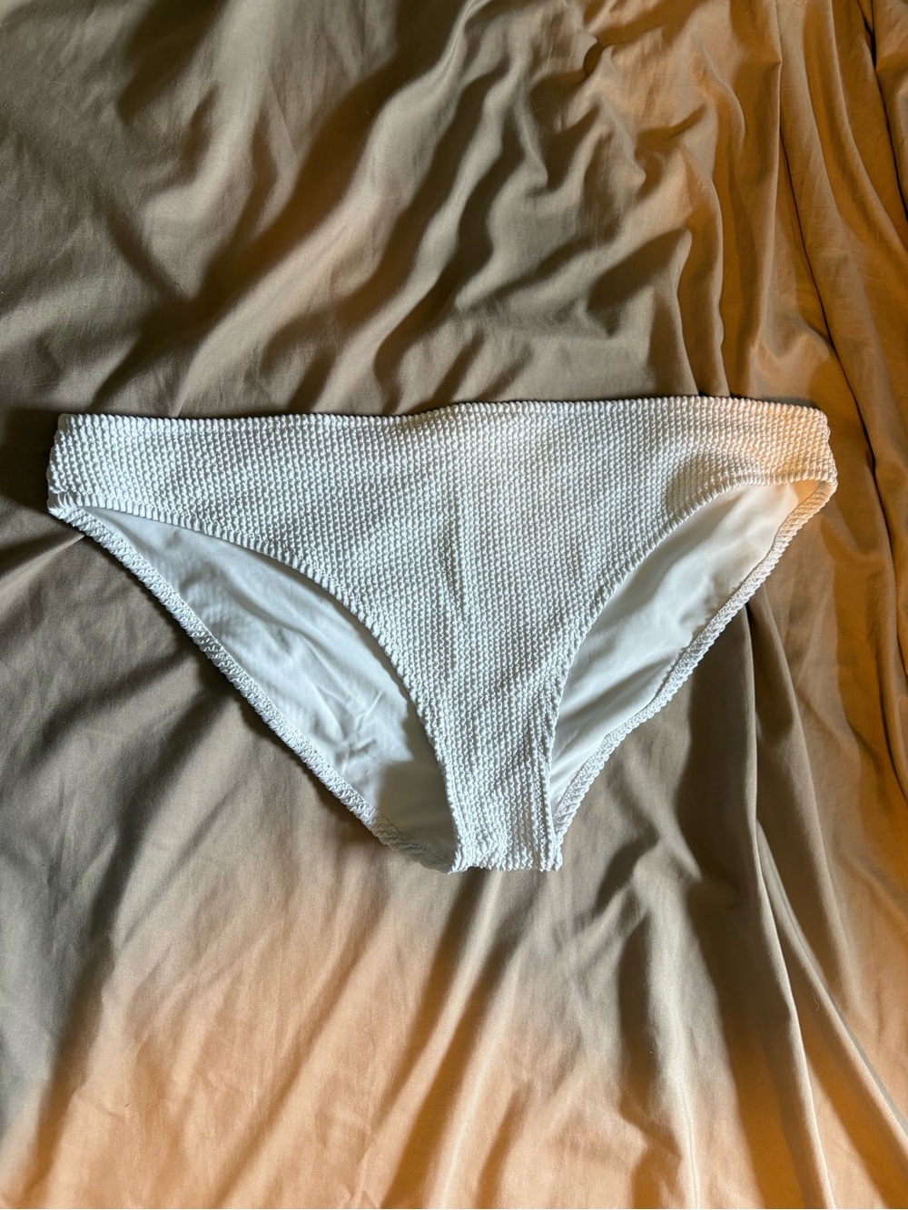H&M White Textured Bikini Bottom - Women Swim